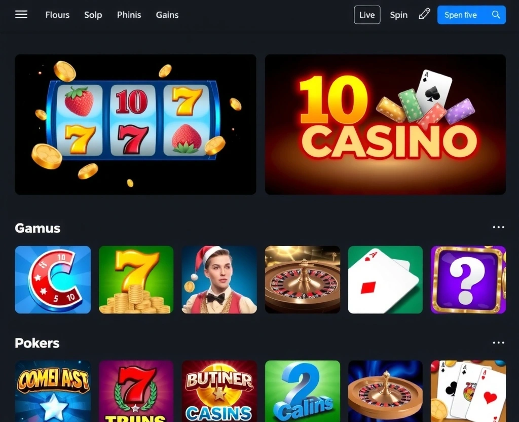 Variedad de juegos de casino - slots, ruleta, póker en una plataforma moderna