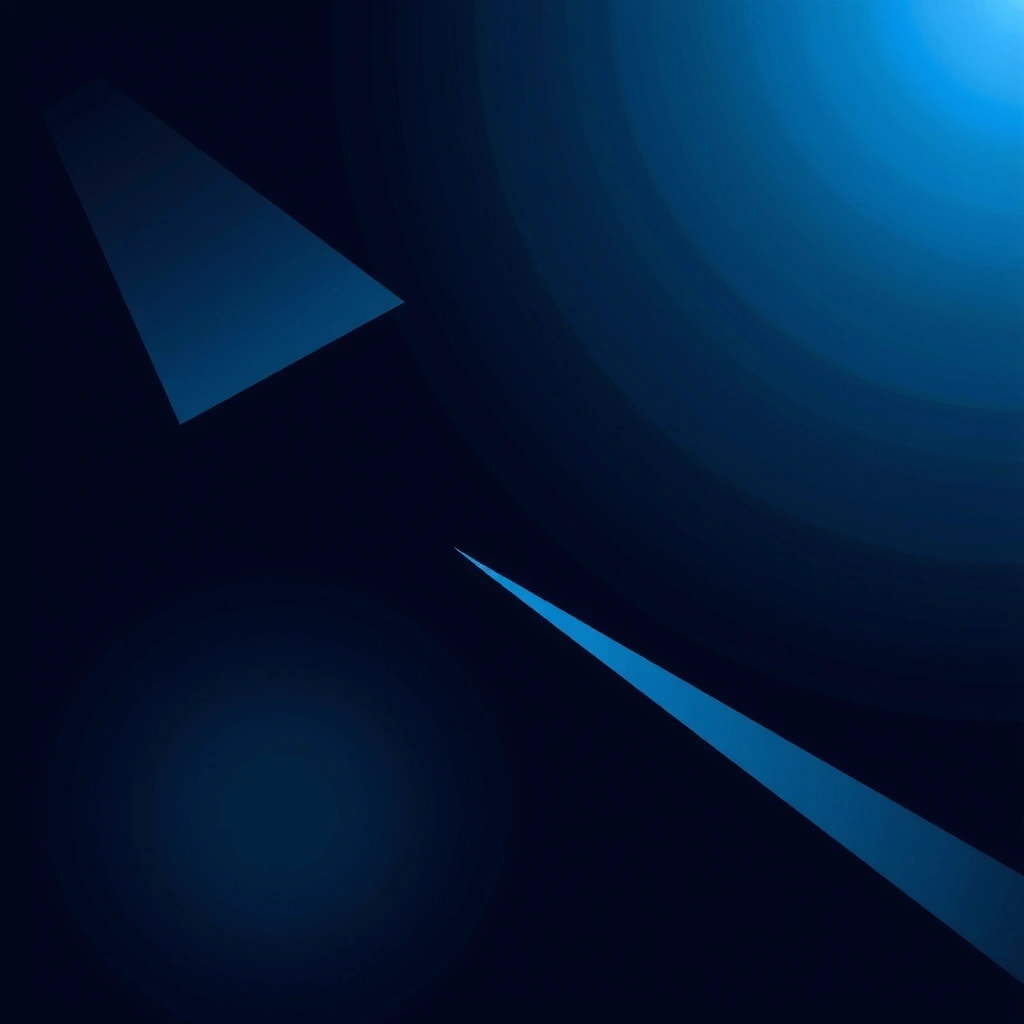 Signo de interrogación abstracto con fondo oscuro y gradientes azules